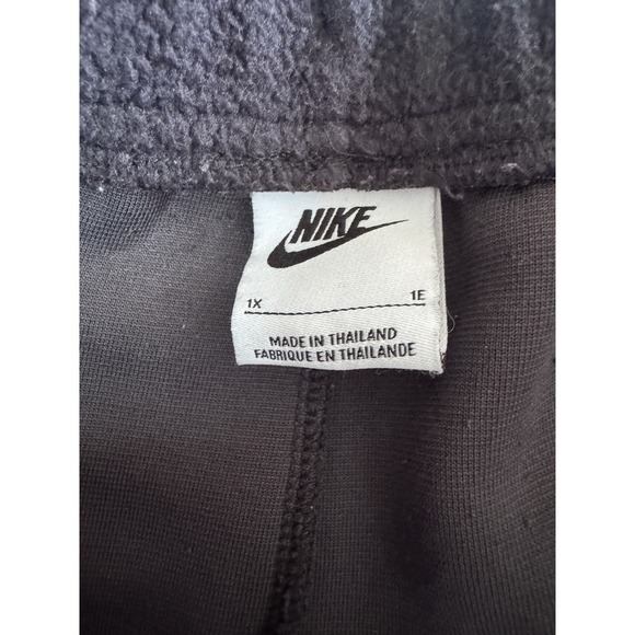 Nike Sherpa Pants 1X Black Joggers Fleece Logo Elastic Waist Soft EUC - Picture 6 of 11